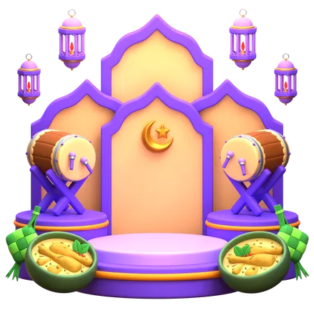 Arabian Ramadan Podium  3D Illustration