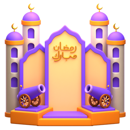 Arabian Ramadan Podium  3D Illustration