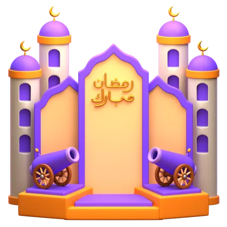 Arabian Ramadan Podium  3D Illustration