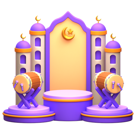 Arabian Ramadan Podium  3D Illustration