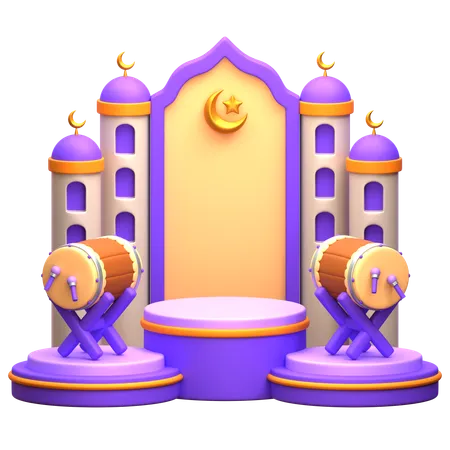 Arabian Ramadan Podium  3D Illustration