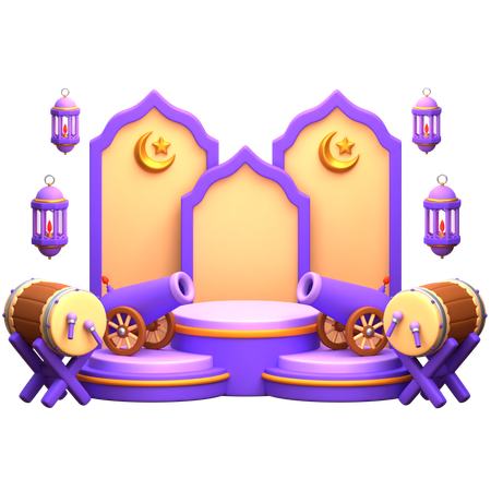 Arabian Ramadan Podium  3D Illustration