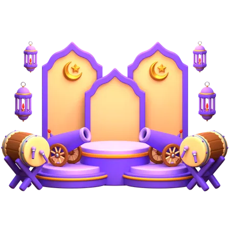 Arabian Ramadan Podium  3D Illustration