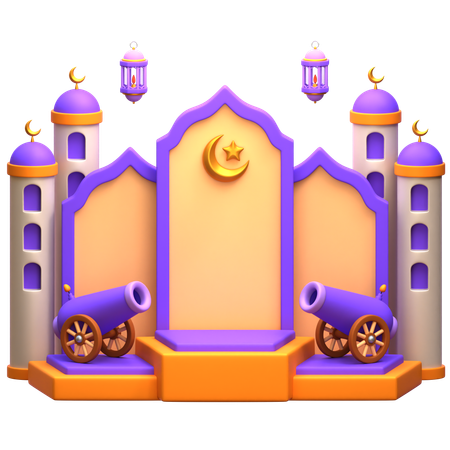 Arabian Ramadan Podium  3D Illustration