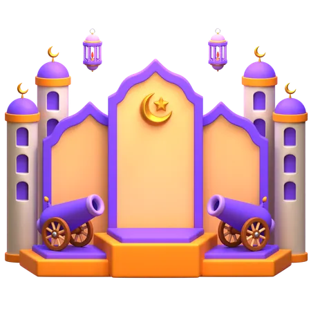 Arabian Ramadan Podium  3D Illustration