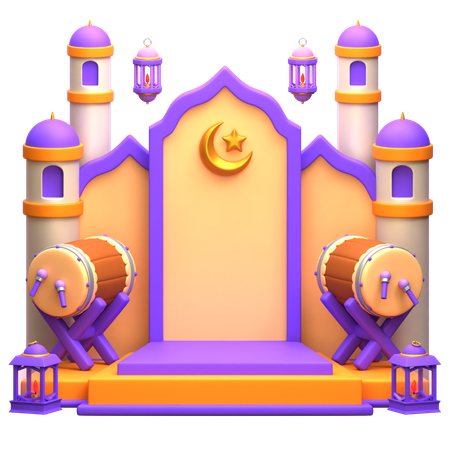 Arabian Ramadan Podium  3D Illustration