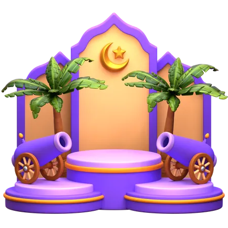 Arabian Ramadan Podium  3D Illustration