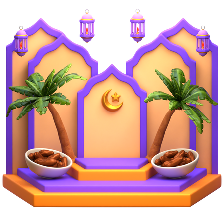 Arabian Ramadan Podium  3D Illustration