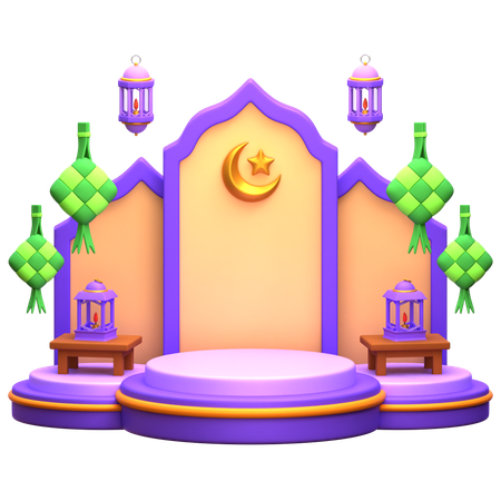 Arabian Ramadan Podium  3D Illustration