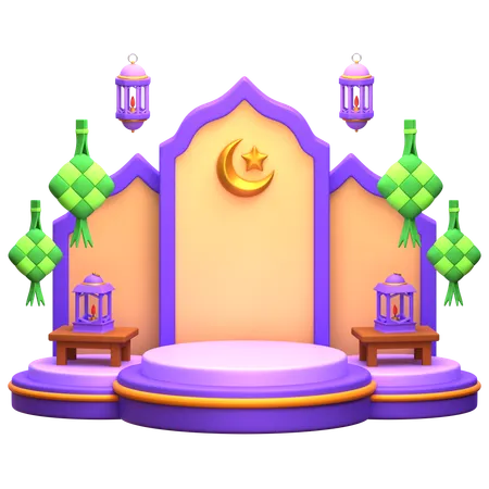 Arabian Ramadan Podium  3D Illustration