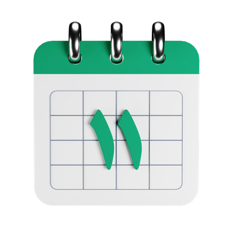 Arabic Calendar  3D Icon