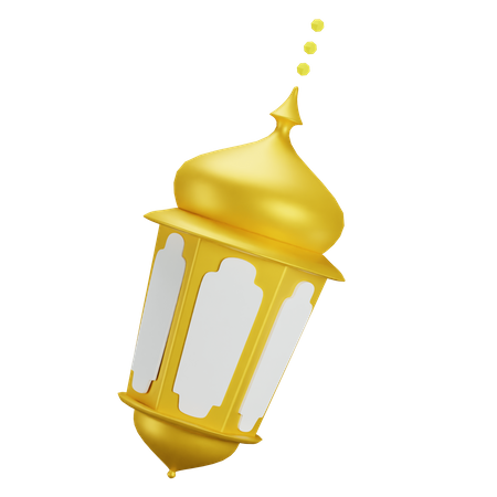 Arabic Islamic Gold Lantern  3D Icon