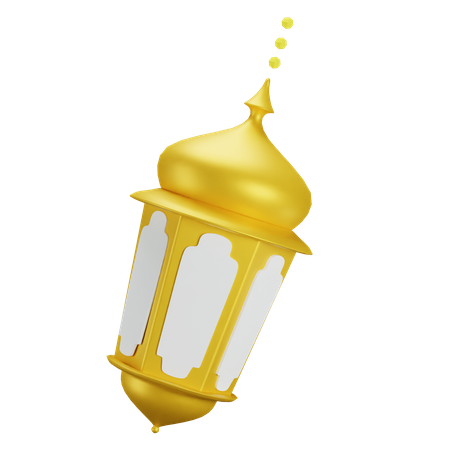 Arabic Islamic Gold Lantern  3D Icon