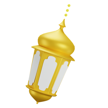 Arabic Islamic Gold Lantern 3D Icon