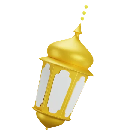 Arabic Islamic Gold Lantern 3D Icon