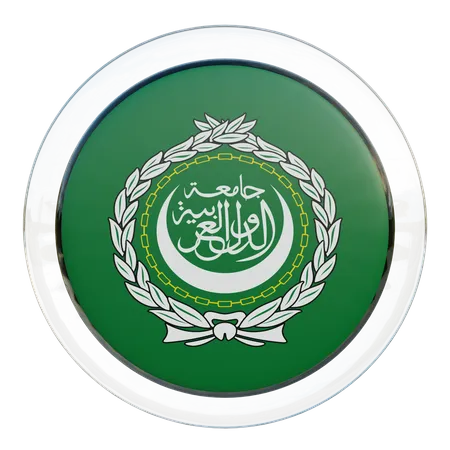 Runde Flagge der Arabischen Liga  3D Icon