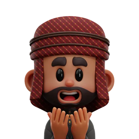 Arabischer Mann betet Avatar  3D Icon