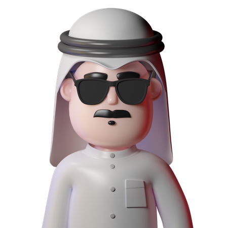 Arabischer Mann mit Brille  3D Icon