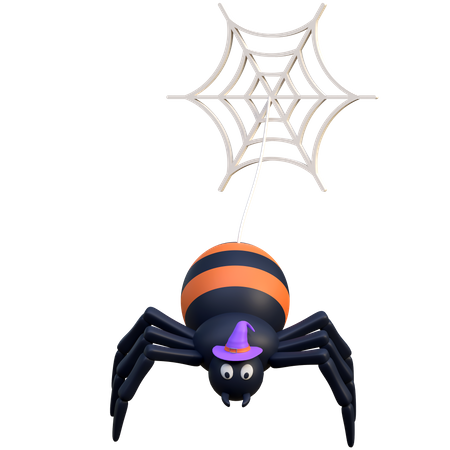 Aranha usando chapéu de bruxa  3D Icon