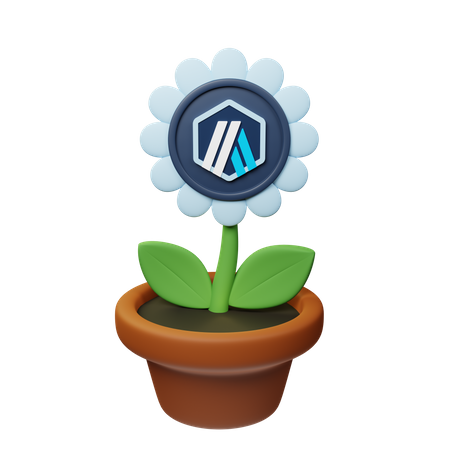 Arb Crypto Plant Pot  3D Icon