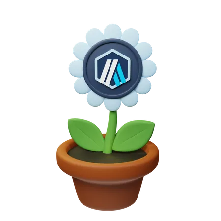 Arb Crypto Plant Pot  3D Icon