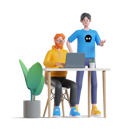 Arbeitende Menschen  3D Illustration