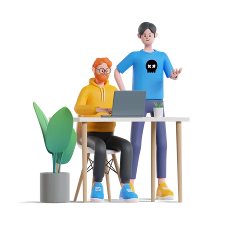 Arbeitende Menschen  3D Illustration