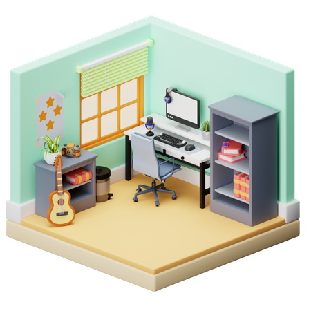 Arbeitsplatz  3D Illustration