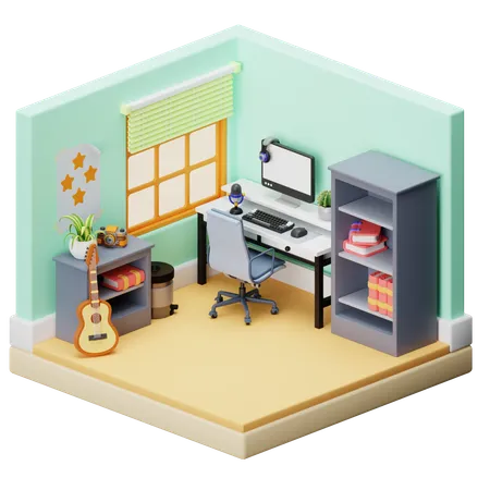 Arbeitsplatz  3D Illustration