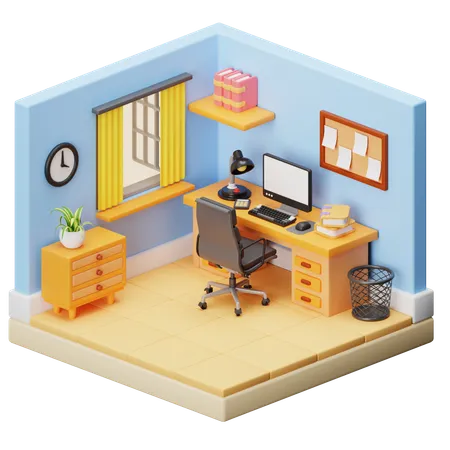 Arbeitsplatz  3D Illustration