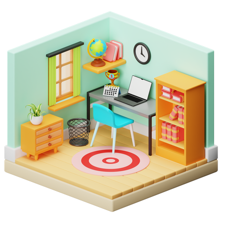 Arbeitsplatz  3D Illustration