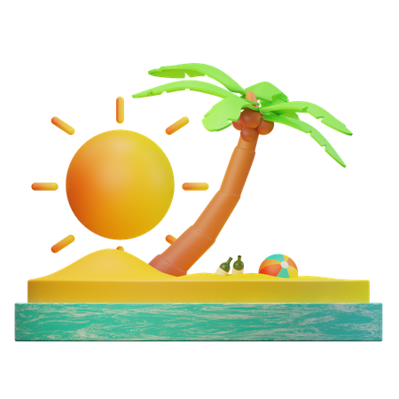 Árbol de coco  3D Icon
