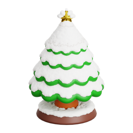 Árbol de navidad con nieve  3D Icon