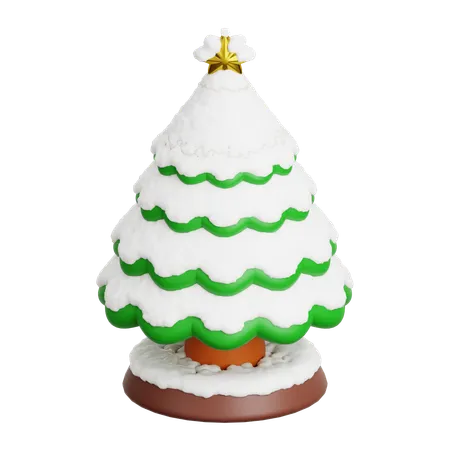 Árbol de navidad con nieve  3D Icon