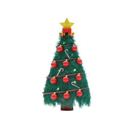 Árbol de navidad con regalo  3D Illustration