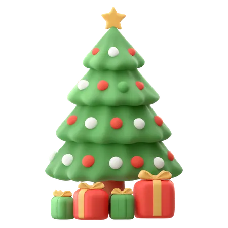 Árbol de navidad con regalos  3D Icon