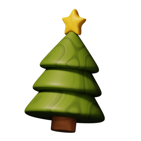 Árbol de navidad de madera  3D Icon