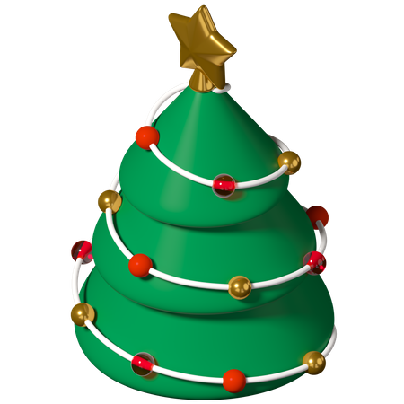 Árbol de navidad decorado  3D Illustration