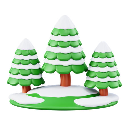 Árbol de navidad en la nieve  3D Icon