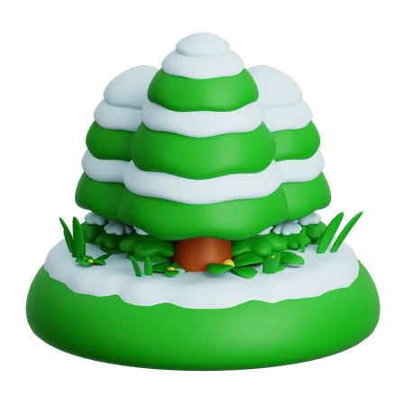 Árbol de nieve  3D Icon