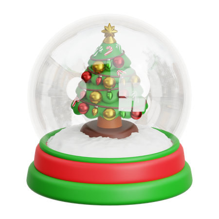 Árbol en globo de nieve  3D Icon