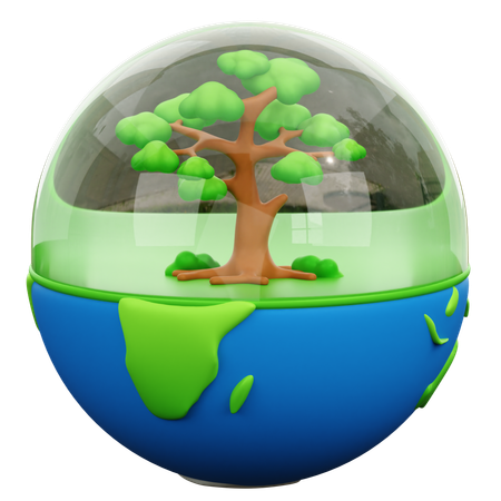 Árbol en la tierra  3D Icon
