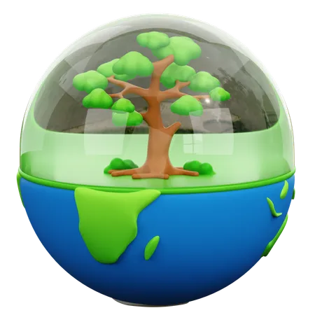 Árbol en la tierra  3D Icon
