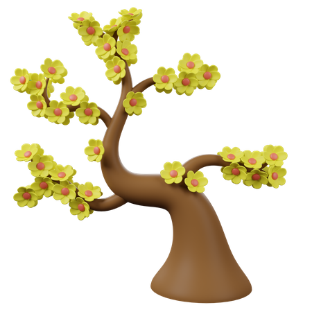 Árbol floreciente  3D Icon