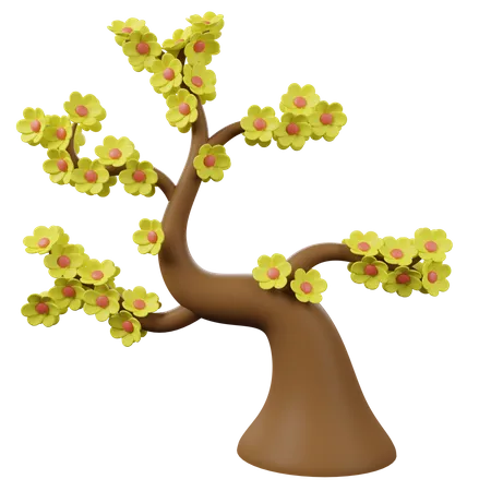 Árbol floreciente  3D Icon