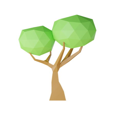 Árbol de baja poli  3D Icon