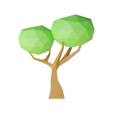 Árbol de baja poli  3D Icon