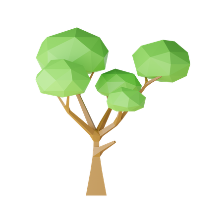 Árbol de baja poli  3D Icon