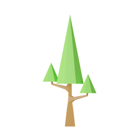 Árbol de baja poli  3D Icon