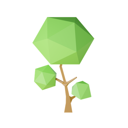 Árbol de baja poli  3D Icon